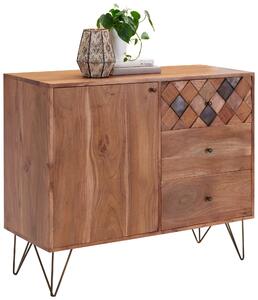 KOMODA, akácie, barvy akácie, bronzová, 105/88/40 cm Ambia Home - Široké komody
