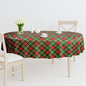 Ervi Teflonový ubrus na stůl oválný Royal Lux - Tartan vánoční