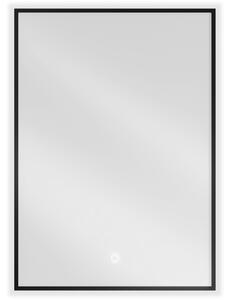 Mexen Erma LED osvětlené koupelnové zrcadlo 50 x 70 cm, 6000K, antizára, černý rám - 9814-050-070-611-70