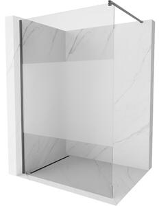 Mexen Kioto, sprchová zástěna Walk-In 70 x 200 cm, 8mm čiré sklo-námraza, grafitový profil, 800-070-101-66-35