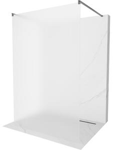 Mexen Kioto, sprchová zástěna Walk-In 130 x 200 cm, 8mm sklo námraza, grafitový profil, 800-130-002-66-30