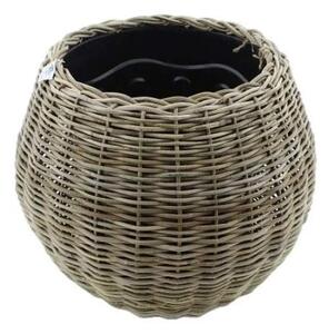 RATANOVÝ Květináč DRYPOT TINA XXXL, Grey, Ø68x53 cm (Van der Leeden®)