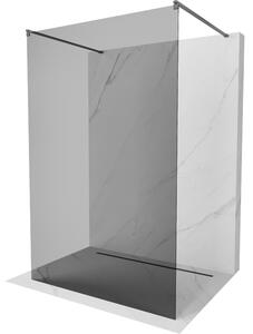 Mexen Kioto, sprchová zástěna Walk-In 100 x 200 cm, 8mm šedé sklo, grafitový profil, 800-100-002-66-40