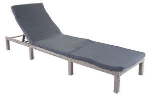Zahradní lehátko HWC-A51 - polštáře tmavě šedé basic 5cm - šedá