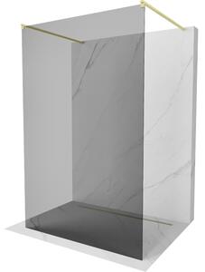 Mexen Kioto, sprchová zástěna Walk-In 100 x 200 cm, 8mm šedé sklo, zlatý matný profil, 800-100-002-55-40