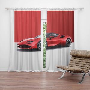 Sablio Závěs Ferrari na červenobílé: 2ks 140x250cm
