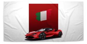 Sablio Ručník Ferrari Italská vlajka na červeném bloku - 30x50 cm