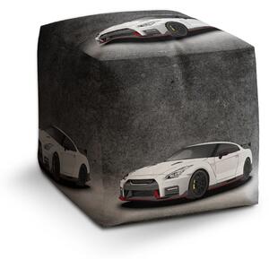 Sablio Taburet Cube Nissan GTR 35 Šedý - 40x40x40 cm