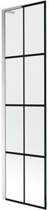 Mexen Next L, 1-křídlová vanová zástěna 50 x 150 cm, 6mm čiré sklo-černý vzor, ​​chromový profil, 895-050-000-03-77-01