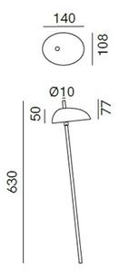Il Fanale 331.10.OC Pantarhei, stojanové svítidlo z mosazi a terakoty, LED 2,5W 2700K, výška 63cm, IP65