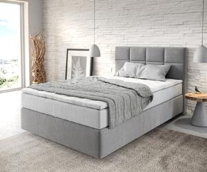 DELIFE Boxspring postel Dream-Fine 120x200 cm mikrovlákno šedá s taštičkovou pružinovou matrací a visco topperem