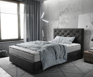 DELIFE Boxspring postel Dream-Great 120x200 cm mikrovlákno antracitová vintage s matrací a topperem
