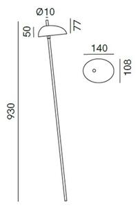 Il Fanale 331.11.OC Pantarhei, stojanové svítidlo z mosazi a terakoty, LED 2,5W 2700K, výška 93cm, IP65