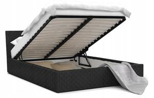 Luxusní postel VEGAS černá 120x200 z eko kůže s kovovým roštem