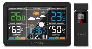 ELDONEX EWS-1010-BK - Meteostanice s LCD displejem 2xAAA černá