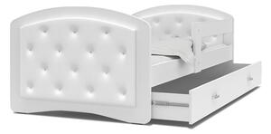 Dětská postel LUCKY 160x80 CRYSTAL eko kůže bílá (VÝPR