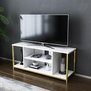TV stolek/skříňka Hella (bílá + zlatá). 1088657