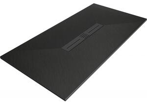 Mexen Toro, SMC obdélníková sprchová vanička 170 x 70 cm, černá, černá krytka, 43707017-B