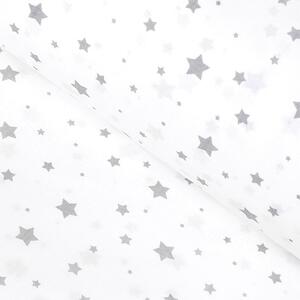 Goldea bavlněné plátno - drobné šedé hvězdičky na bílém 160 cm