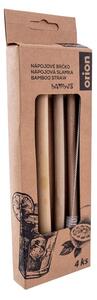 Nápojové bambusové brčko 4 ks s kartáčkem