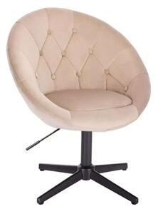 LuxuryForm DESIGN Křeslo VERA VELUR na černém kříži - latte