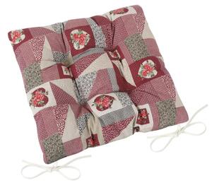 Bellatex Sedák EMA prošívaný 40x40 cm, prošívaný patchwork bordový