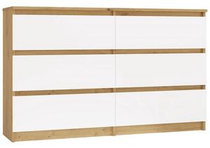 TP Living Komoda MALWA M6 120 cm dub artisan/bílá