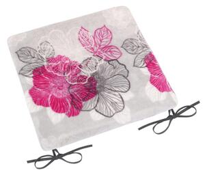 Bellatex Sedák hladký Korall micro 40x40 cm hladký šedorůžový květ