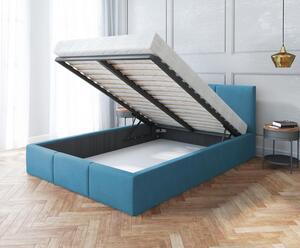 Čalouněná postel AMBER 120x200 Tyrkysová Trinity s úložným prostorem kovový rošt