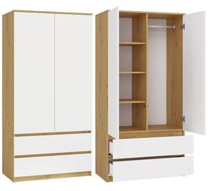 TP Living Šatní skříň MALWA I 90 cm dub artisan/bílá