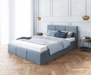 Čalouněná postel AMBER 140x200 Šedá Trinity s úložným prostorem dřevěný rošt