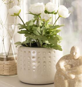 Dekorativní umělý pryskyřník White Flowers