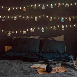 Světelný řetěz s LED kolíčky na fotografie s 20 LED kolíčky
