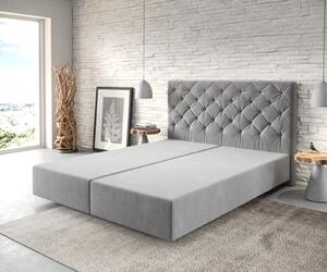 DELIFE Boxspring postel Dream-Great 160x200 cm mikrovlákno šedá
