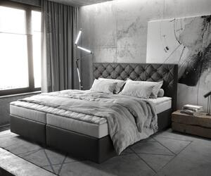 DELIFE Boxspring postel Dream-Great 180x200 cm koženka antracitová s matrací a topperem
