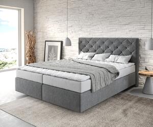DELIFE Boxspring postel Dream-Great 160x200 cm mikrovlákno antracitová s matrací a topperem