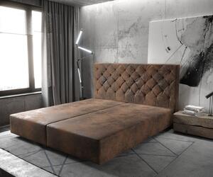 DELIFE Boxspring postel Dream-Great 180x200 cm mikrovlákno hnědá