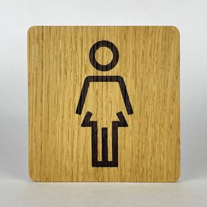 Wook | dřevěná cedulka na dveře s piktogramem provedení: WC ženy