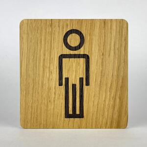 Wook | dřevěná cedulka na dveře s piktogramem provedení: WC muži
