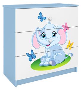 Kocot kids Komoda Babydreams 80 cm slon s motýlky modrá