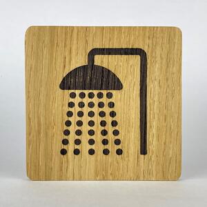Wook | dřevěná cedulka na dveře s piktogramem provedení: sprcha