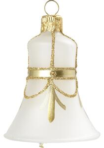 Skleněná vánoční ozdoba Zvonek Bílá Mat