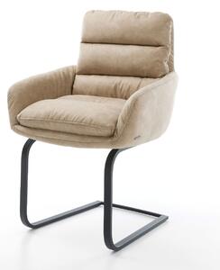 DELIFE Jídelní židle Abelia-Flex s područkami mikrovlákno béžová vintage jídelní židle plochá černá