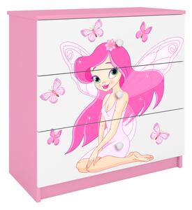 Kocot kids Komoda Babydreams 80 cm víla s motýlky růžová