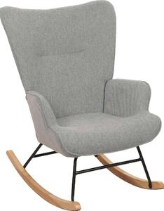 Houpací křeslo HWC-N14, houpací křeslo polohovací křeslo TV křeslo, masivní dřevo kov látka/textil 320g/m² edozelená