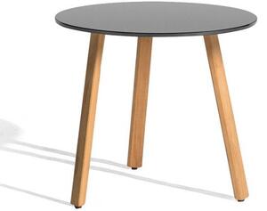 Diphano Odkládací stolek vysoký Easy-Fit, Diphano, kulatý dia 60x V55 cm, rám nohy teak, deska hliník barva šedočerná (lava)