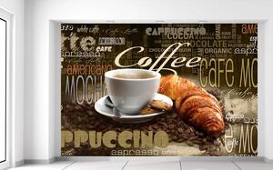 Fototapeta Chutná káva a croissant Materiál: Samolepící, Velikost: 200 x 135 cm