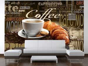 Fototapeta Chutná káva a croissant Materiál: Vliesová, Rozměry: 368 x 248 cm