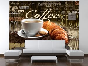 Fototapeta Chutná káva a croissant Materiál: Samolepící, Rozměry: 110 x 200 cm