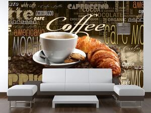 Fototapeta Chutná káva a croissant Materiál: Samolepící, Rozměry: 200 x 150 cm